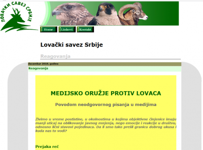 Reakcija LSS na medijsko blaćenje lovaca